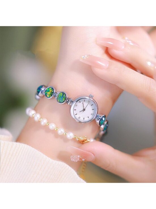 Women\'s Silver Crystal Diamond Bracelet Watch Stainless Steel Waterproof Quartz main image 6